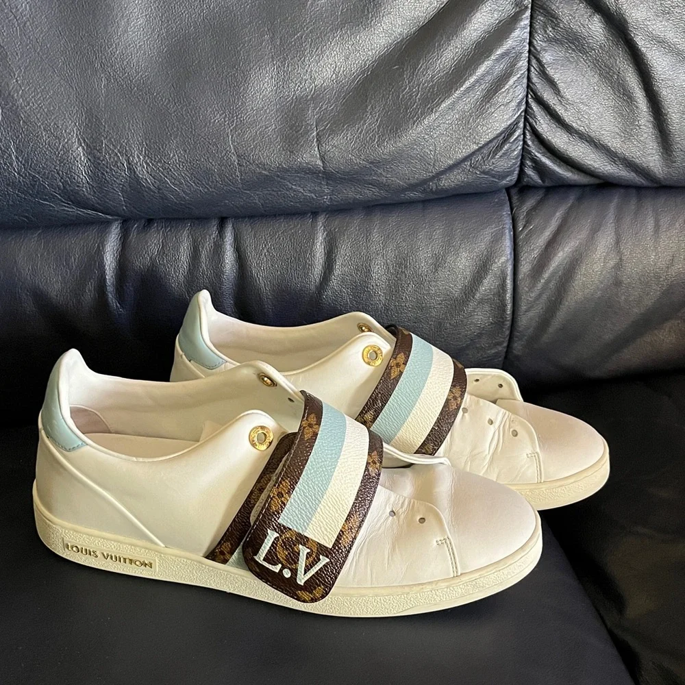 Louis Vuitton White and Brown Sneakers - Picture 4 of 8